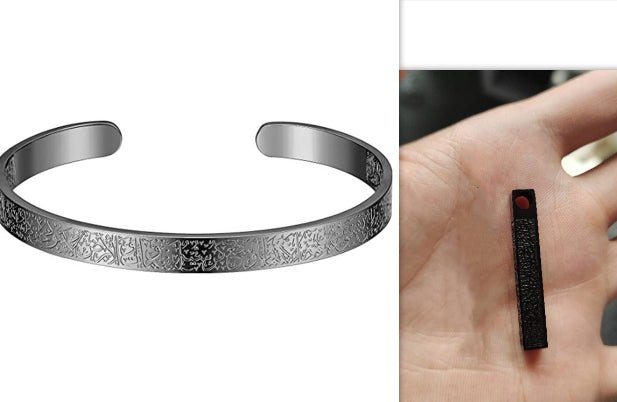 Stainless Steel Arabic Disc Necklace Bracelet - RICALOUX