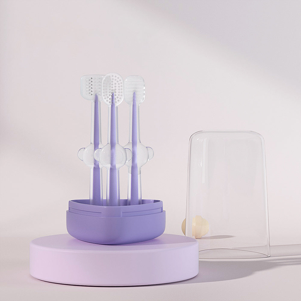 Pet Toothbrush Purple Cat Silica Gel Brush Clear Up Bad Breath Tartar Teeth Care Dog Cat Cleaning Mouth Dogs Supplies by Ricaloux