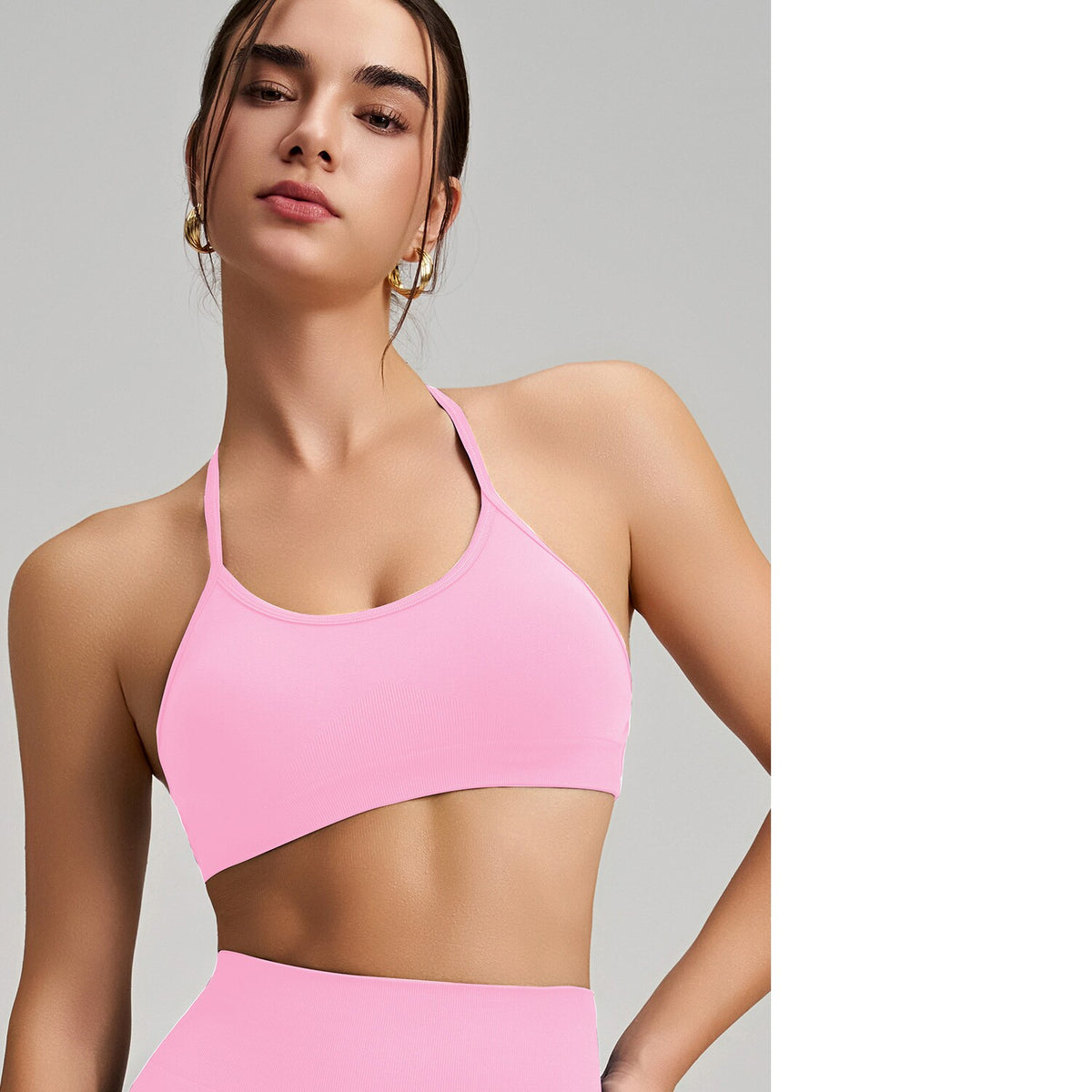 Women's Seamless Thin Strap Cross Back Yoga Outfit Set, Quick-Dry Tight Sports Fitness Bra For Running – Premium 4 | RICALOUX