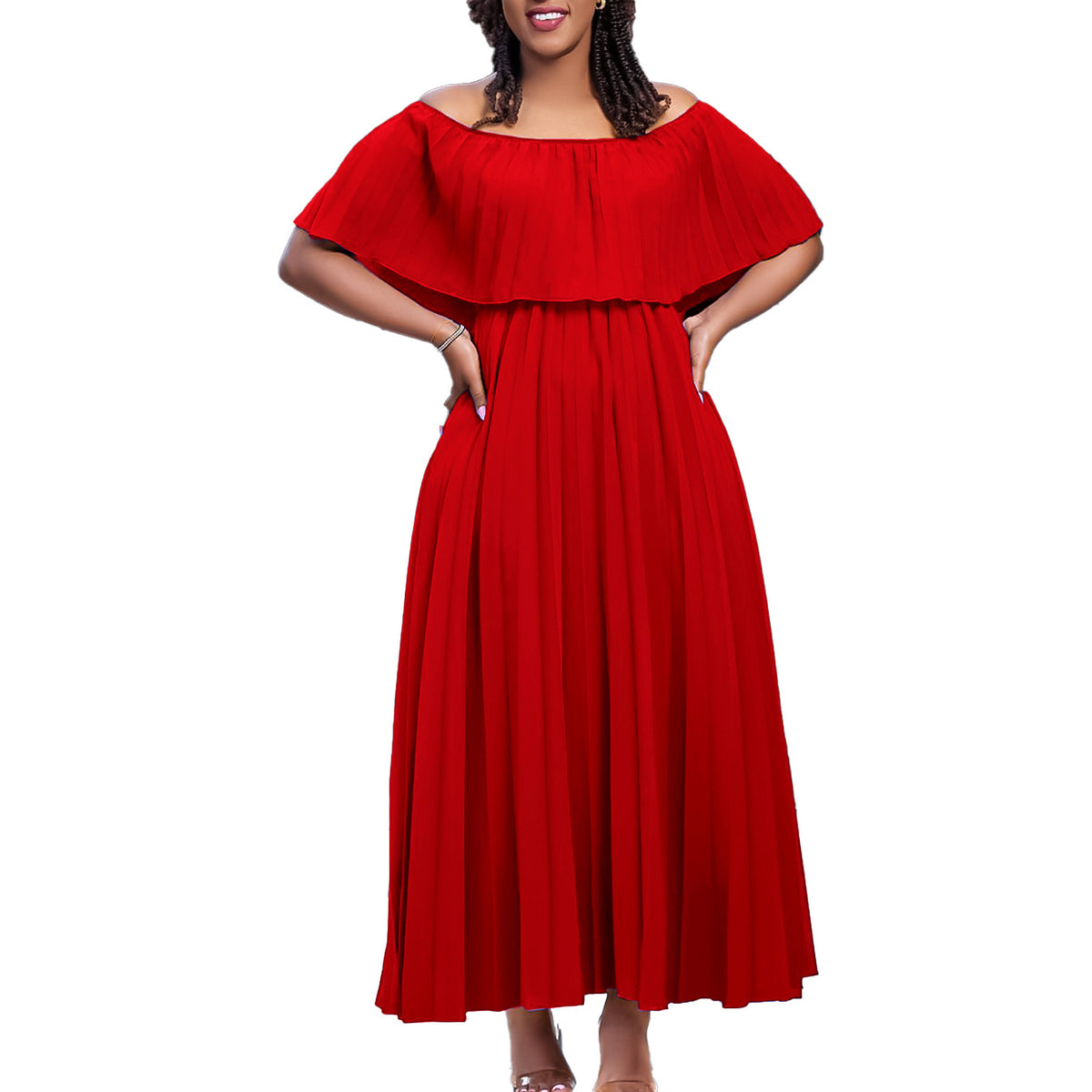Springs New Sexy Off-shoulder Pleated Dress by Ricaloux