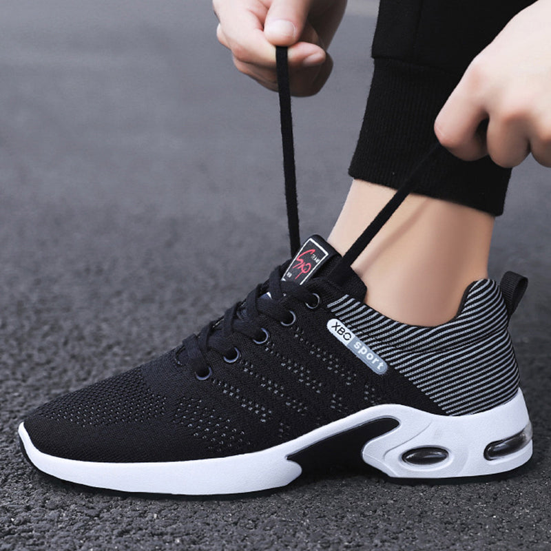 Fashion Mesh Shoes With Striped Design Men Outdoor Breathable Lace-up Sneakers Csual Lightweight Running Sports Shoes For Men – Premium 4 | RICALOUX