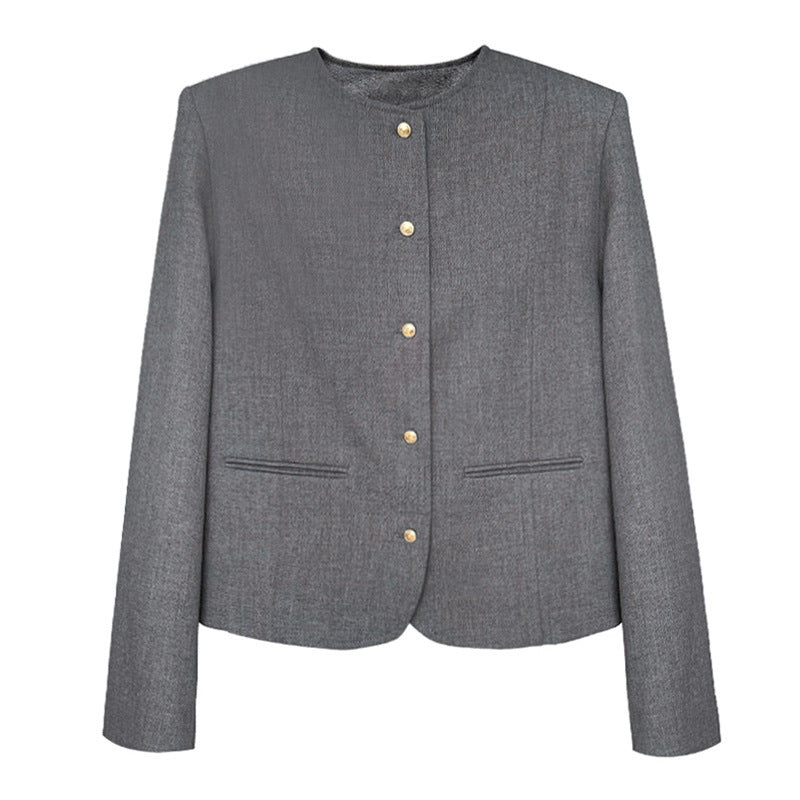Womens Cropped Autumn Outerwear Elegant High-end Blazer by Ricaloux