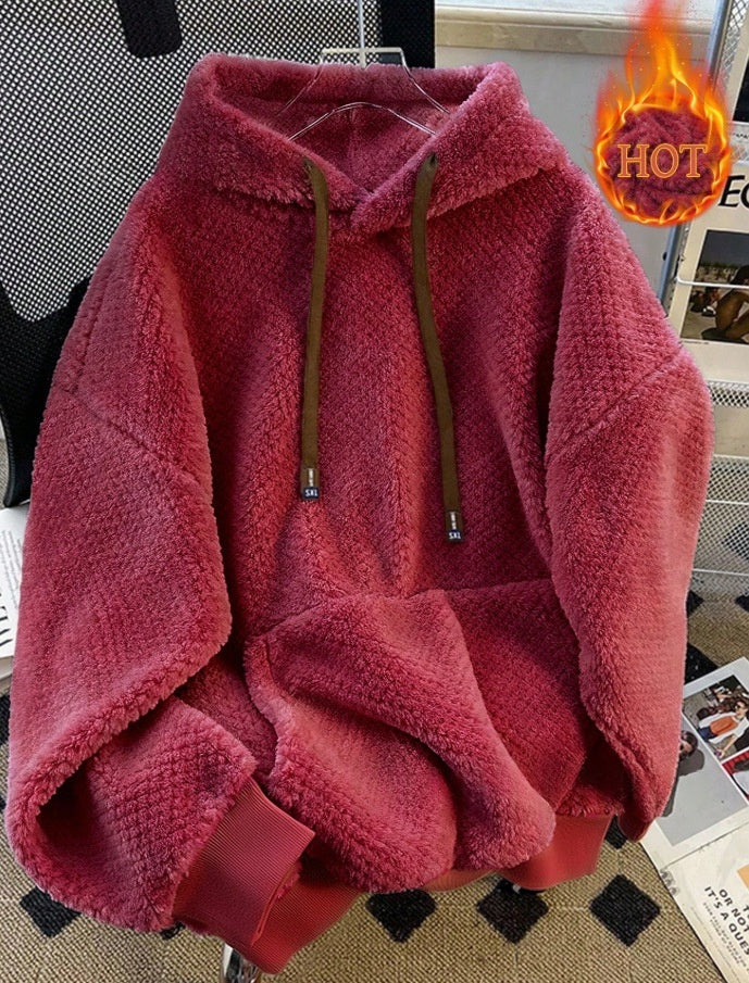 Womens Fleece-lined Thickened Hooded Sweatshirt by Ricaloux