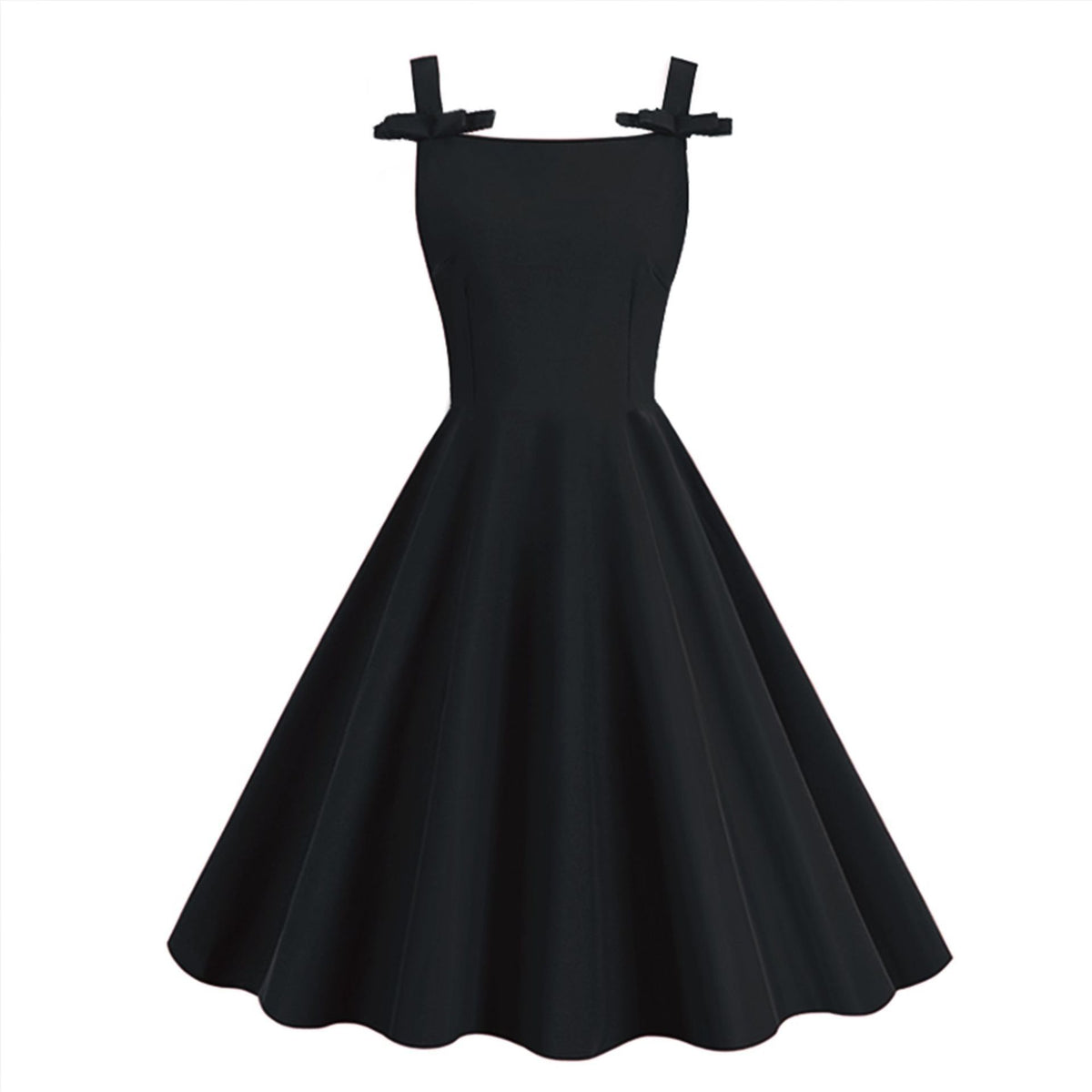 Sleeveless Village-color Bow-tie Audrey Hepburn-style Strap Maxi Dress, New Style by Ricaloux