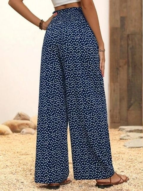 Casual Printed High-Waisted Slimming Straight-Leg Pants – Premium 0 | RICALOUX