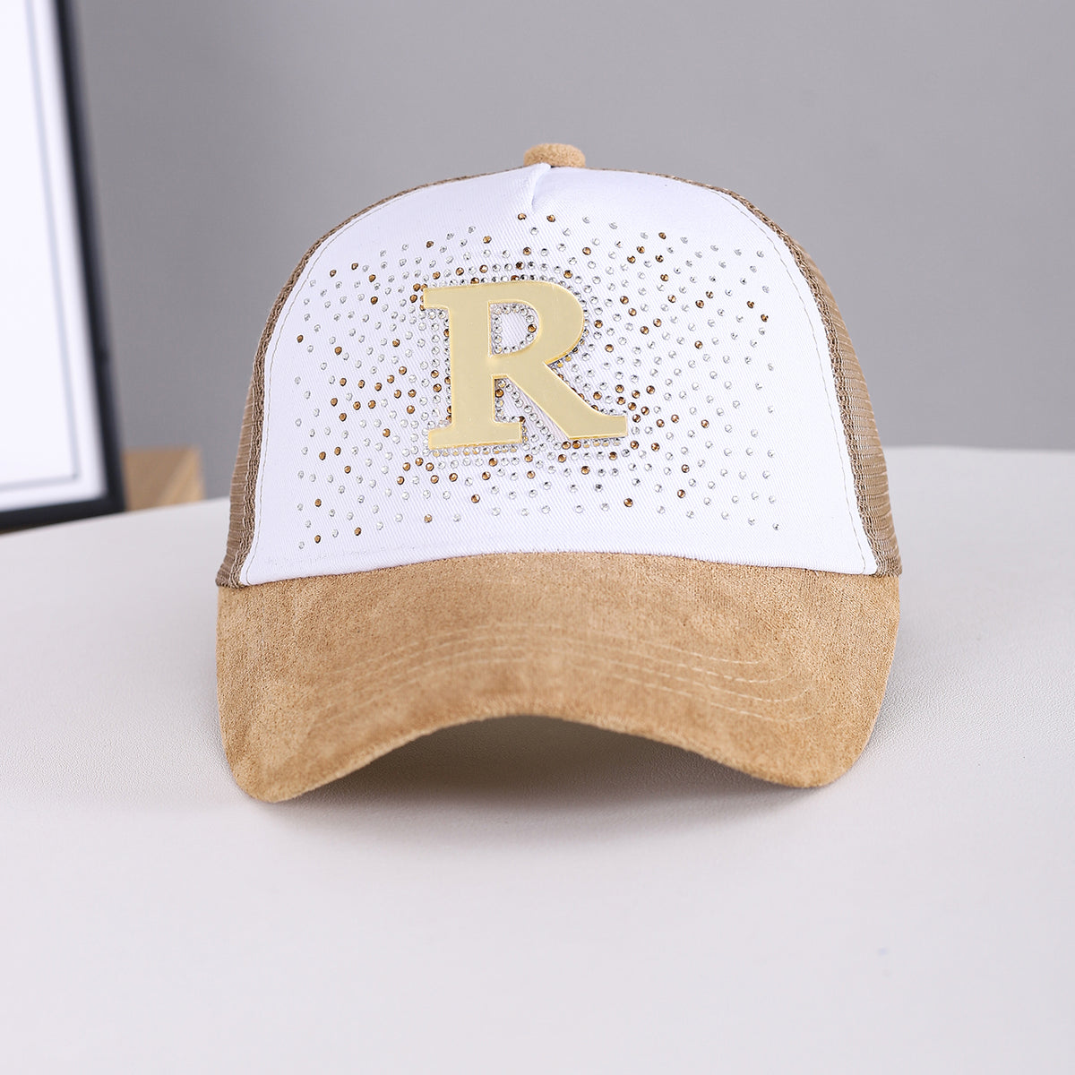 Summer Women's Multi-color Mesh Breathable Sequined R-letter Baseball Cap For Outdoor Outings, Street Wear, Sweet And Cool Sequined Beanie Hat by Ricaloux