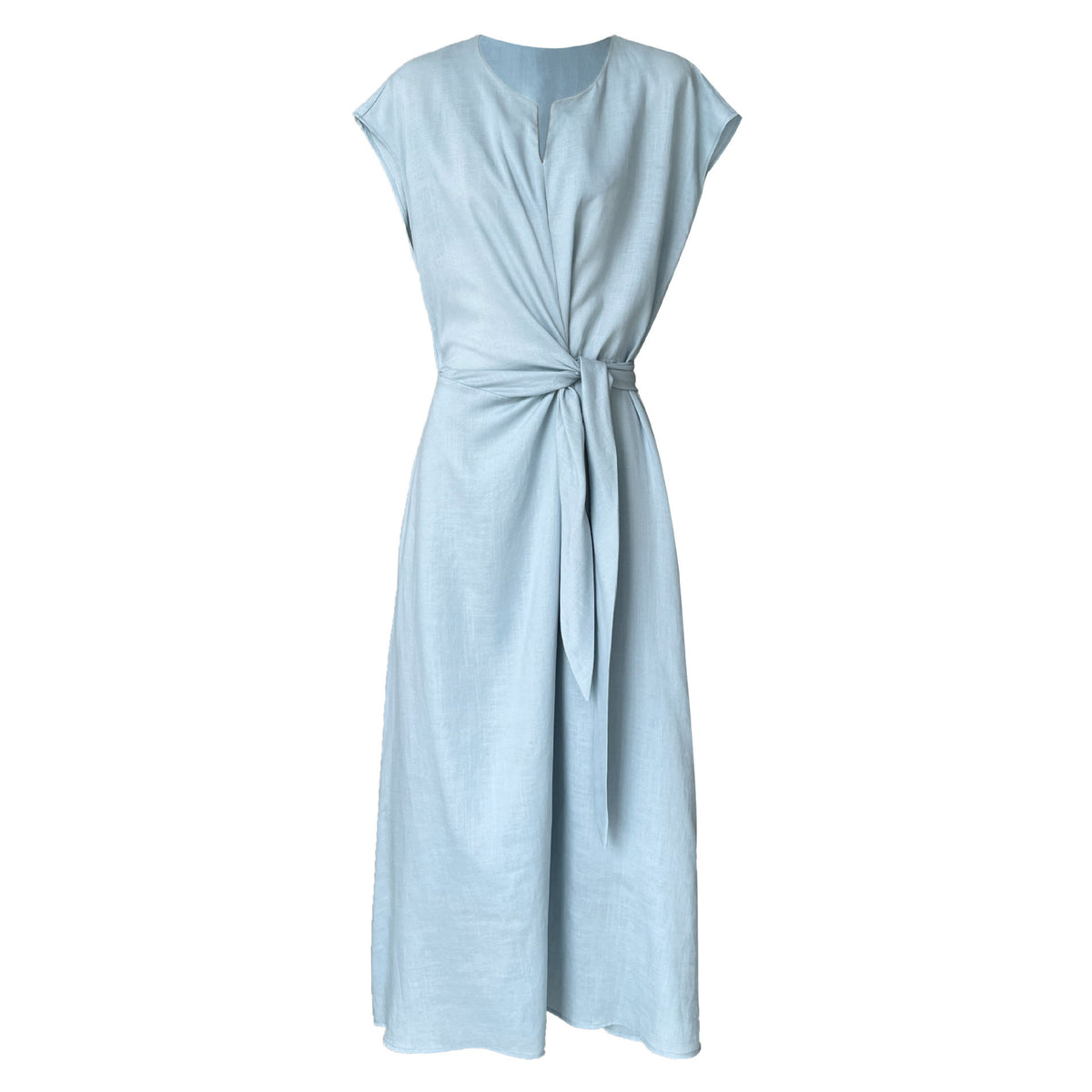 Womens Flax Irregular Strap Cinched Waist Dress – Premium 0 | RICALOUX