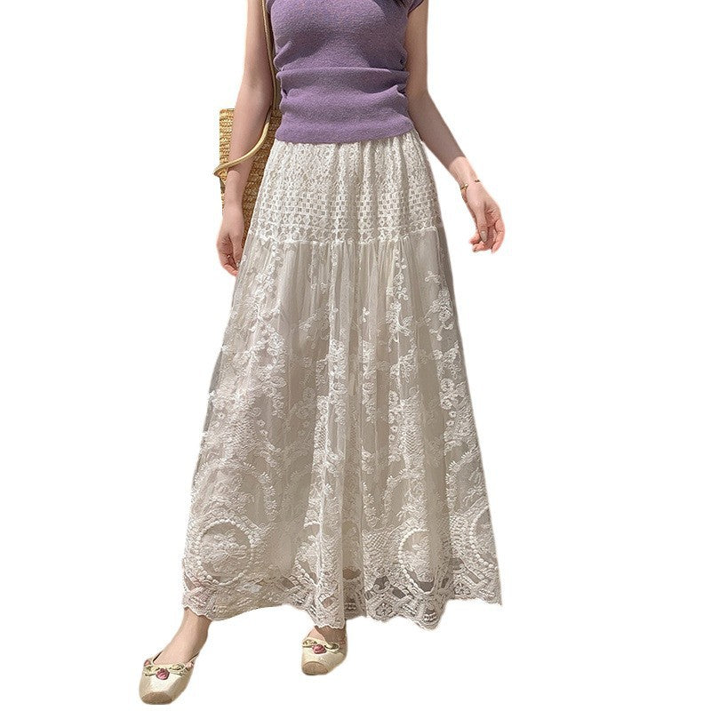 Slimming High-waisted Chic Casual A-line Maxi Skirt by Ricaloux