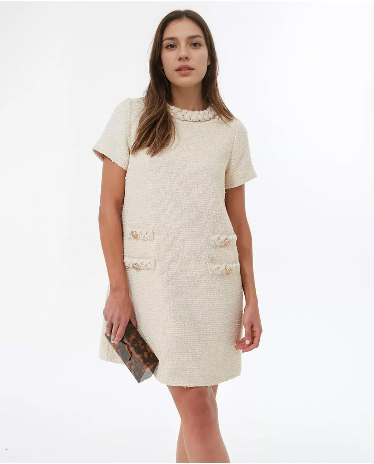 Women's Tweed Jack Dress Tight - RICALOUX
