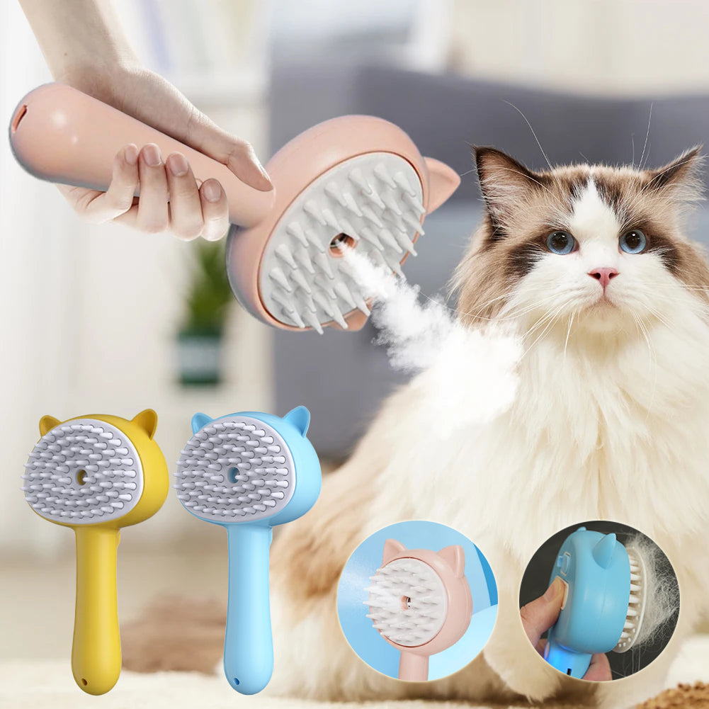 Hair Cleaning Brush With Mist Multifunctional Cat Grooming Brush Rechargeable Self Cleaning Slicker Brush For Pets Dogs & Catsb Pet Products by Ricaloux