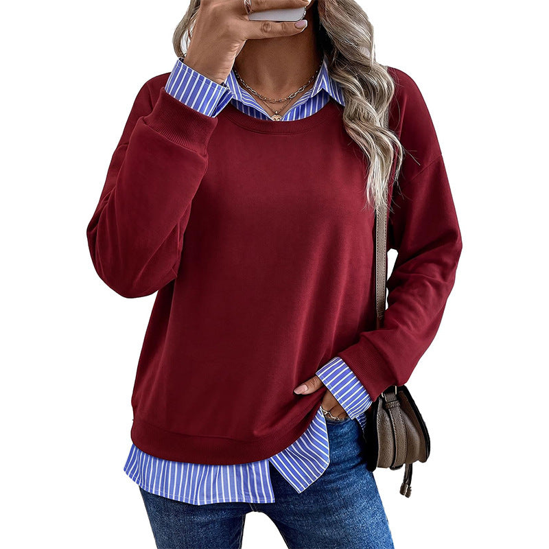 Stylish Casual Lapel Mock Two-piece Hoodie – Premium 0 | RICALOUX
