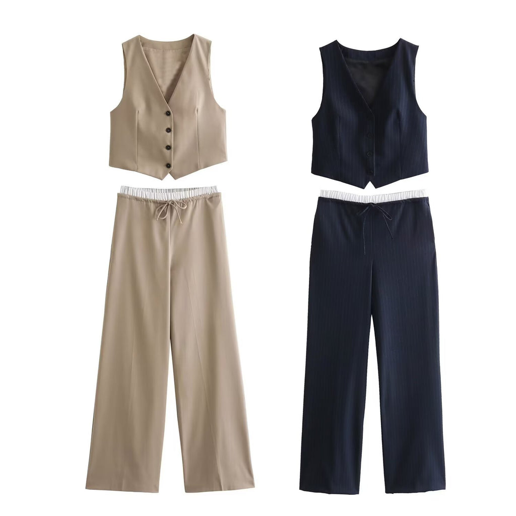 Two Sleeveless Tank Tops Sophisticated Casual Trousers by Ricaloux