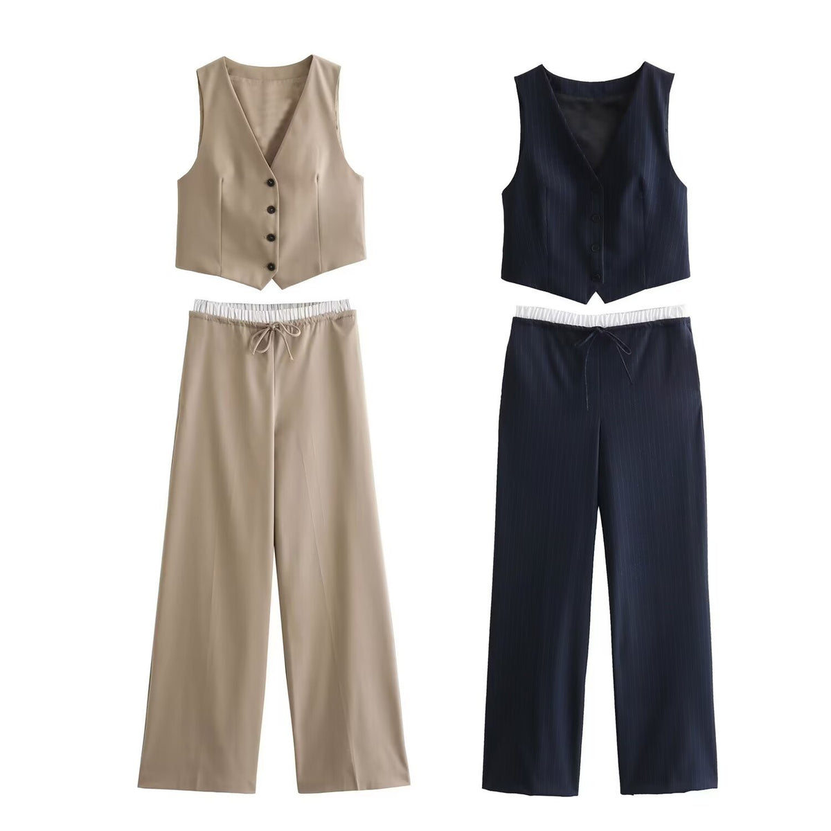 Two Sleeveless Tank Tops Sophisticated Casual Trousers by Ricaloux