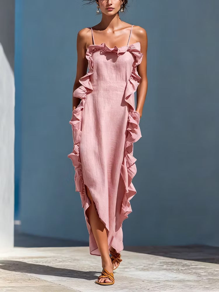 Resort Style Ruffled Sleeveless Dress by Ricaloux