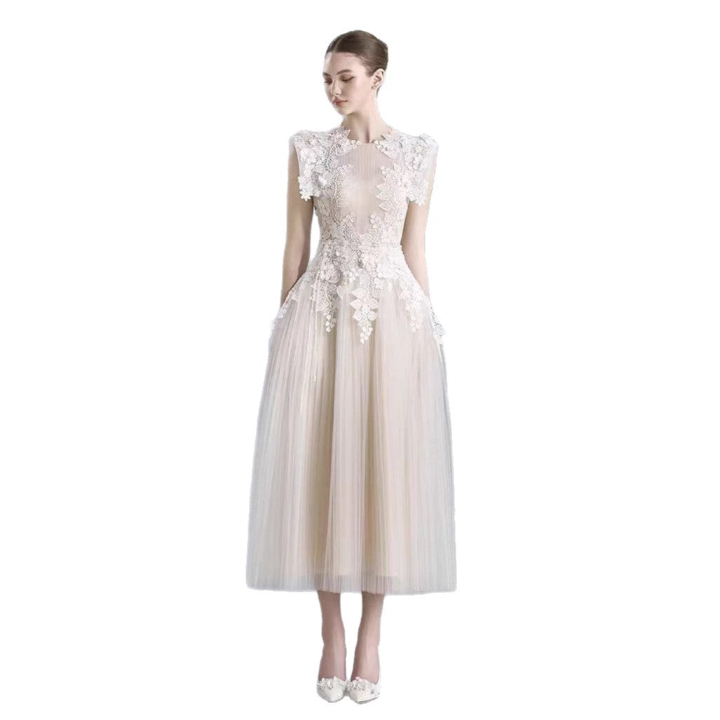 Lace Crochet Fairy-Like Waist-Cinching Dress by Ricaloux