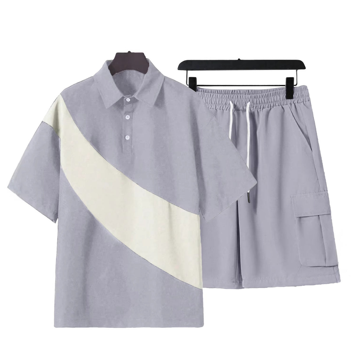 Loose-fitting Short-sleeve Shirt Mens Casual Suit by Ricaloux