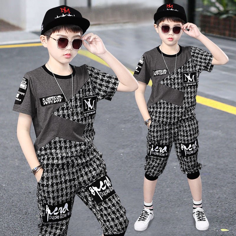 Short Sleeve Sports Summer Handsome Korean Style Boys Trendy Clothing - RICALOUX