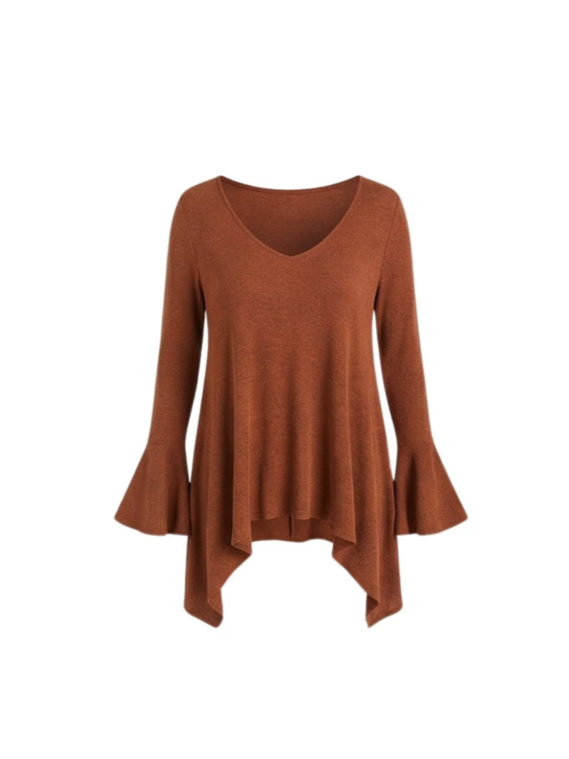 Womens Top With An Irregular Hem And Cuffs by Ricaloux