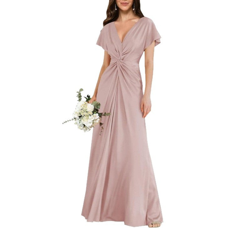 Chiffon Short-sleeve A-line Dress For Women by Ricaloux