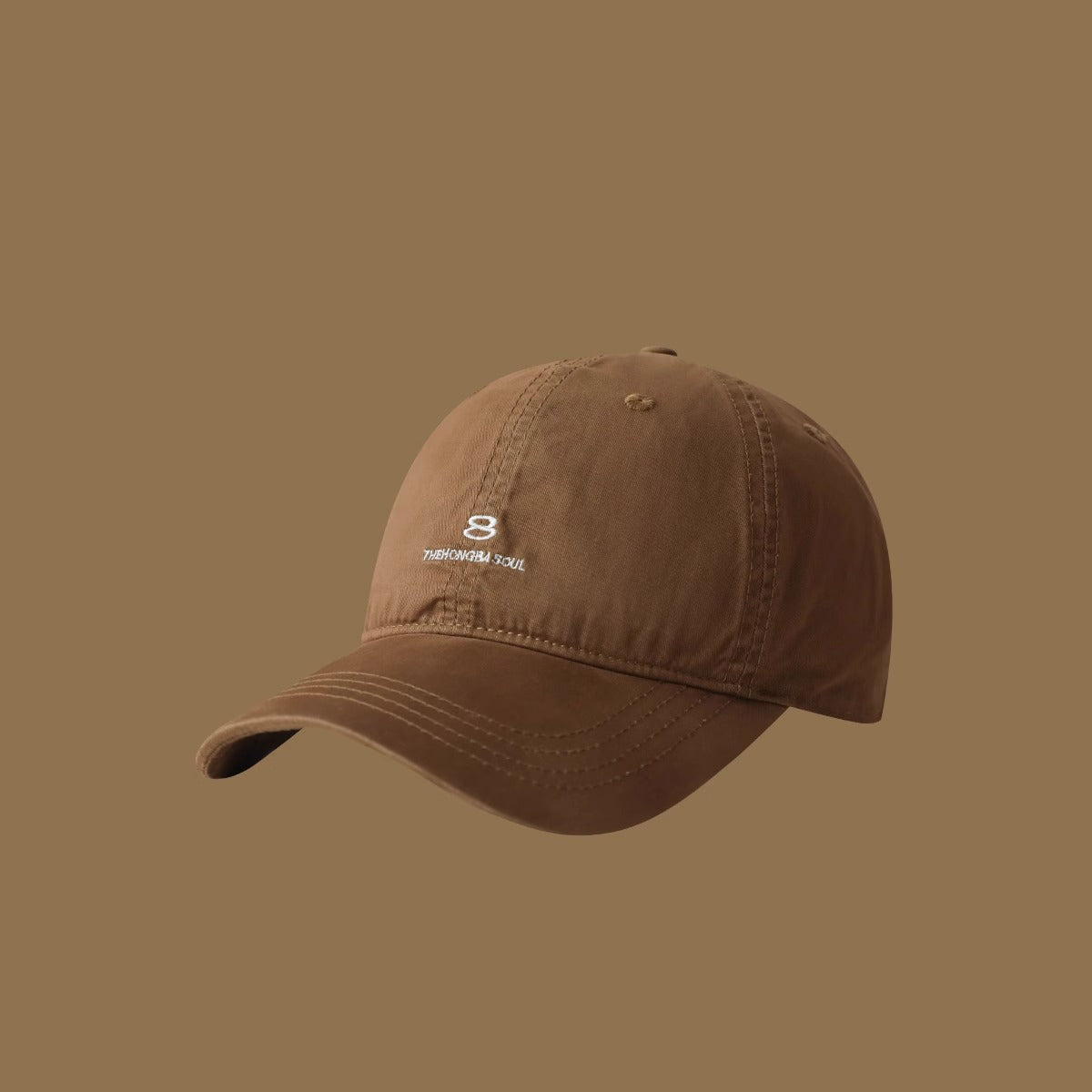 Men's And Women's Matching Solid-Color Embroidered Letters 8 Soft Top Adjustable Fashion Casual Baseball Cap Suitable For Outdoor Travel And Daily Use by Ricaloux