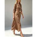 Loose-fitting Slit-front Vacation-style Dress by Ricaloux