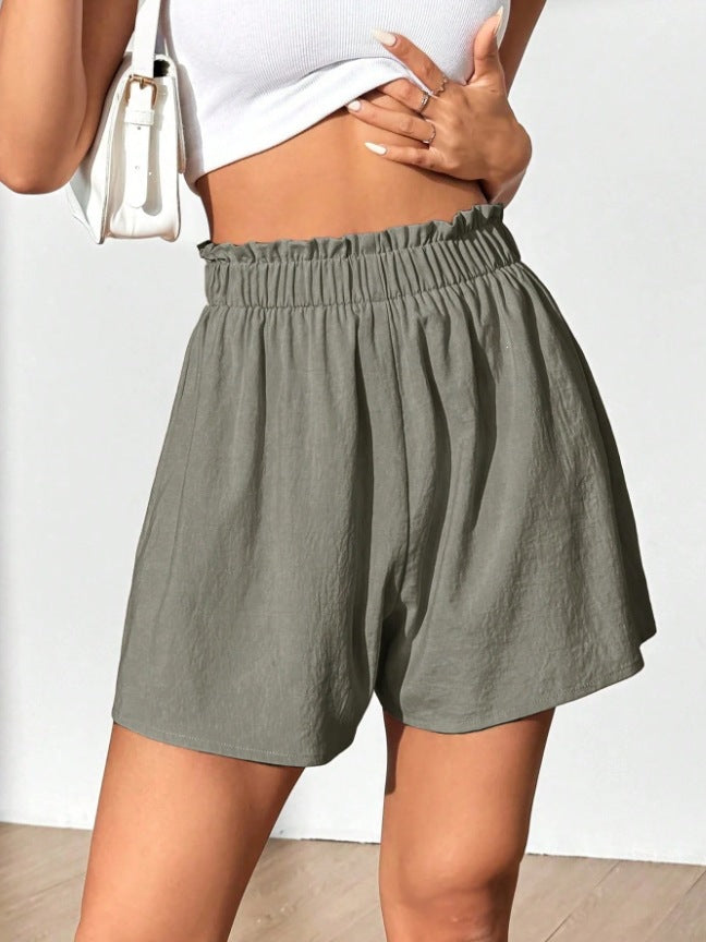 Summer Minimalist Basic Go-to Elastic-waist Casual Shorts by Ricaloux