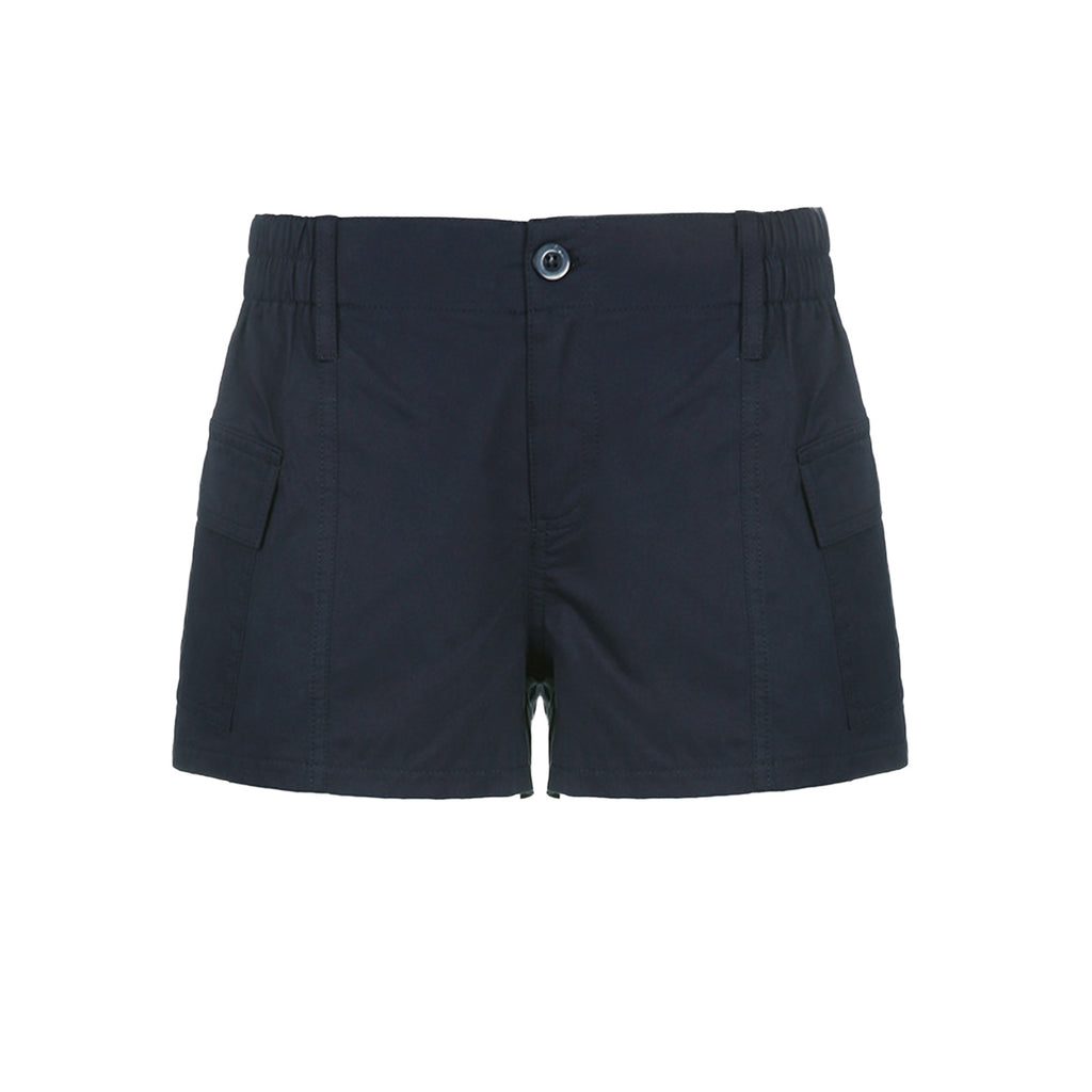 Womens Versatile Fashionable Solid-color Utility Denim Shorts – Premium 0 | RICALOUX