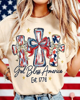 Blessings For America Commemorative Patriotic T-shirt Relaxed Fit by Ricaloux
