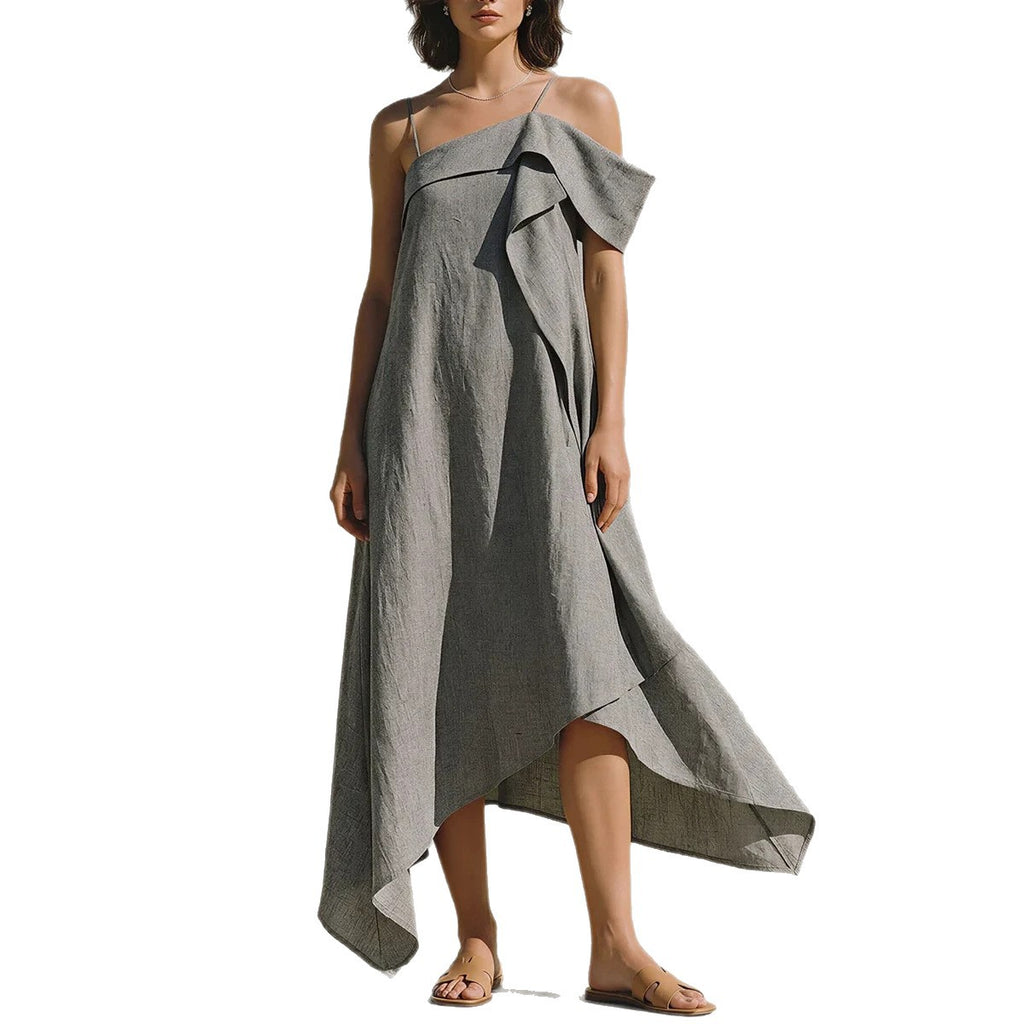 Irregular Hem Asymmetrical Off-shoulder Dress by Ricaloux