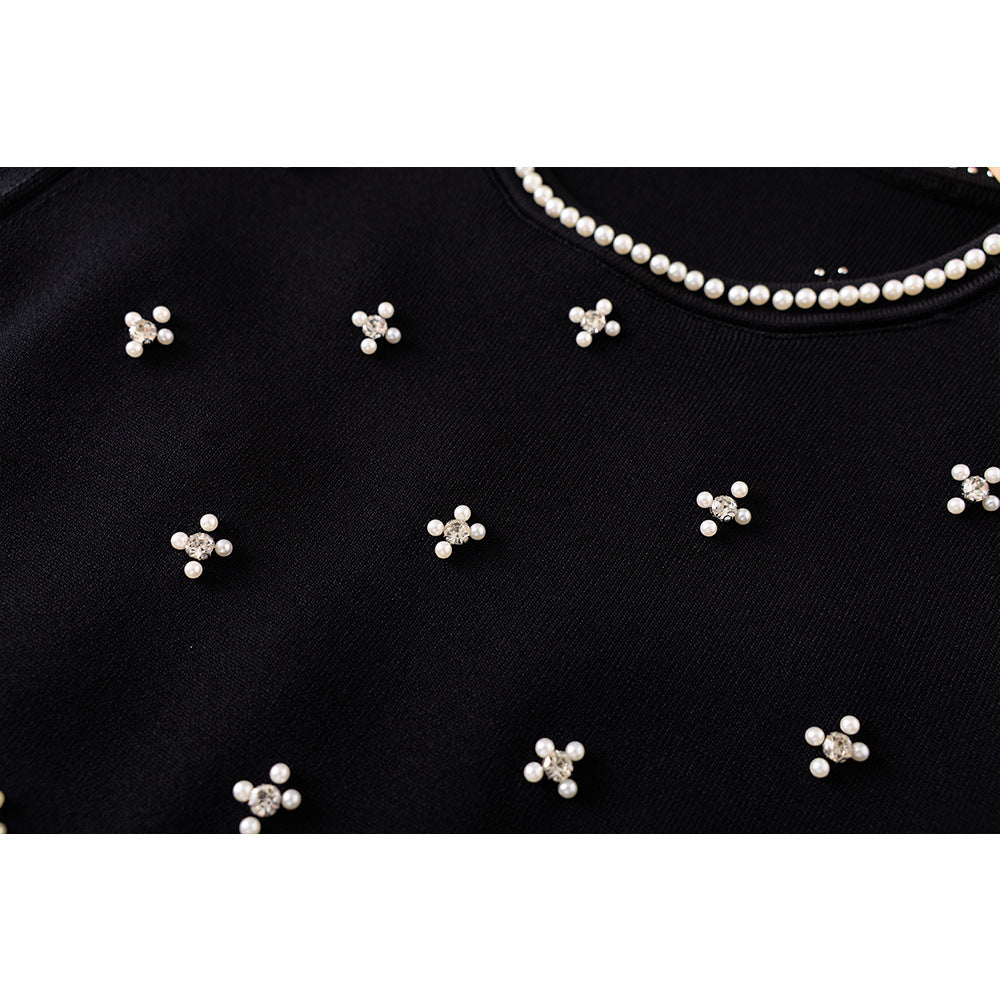 Knitted Patchwork Waist-Cinching Dress For Women by Ricaloux