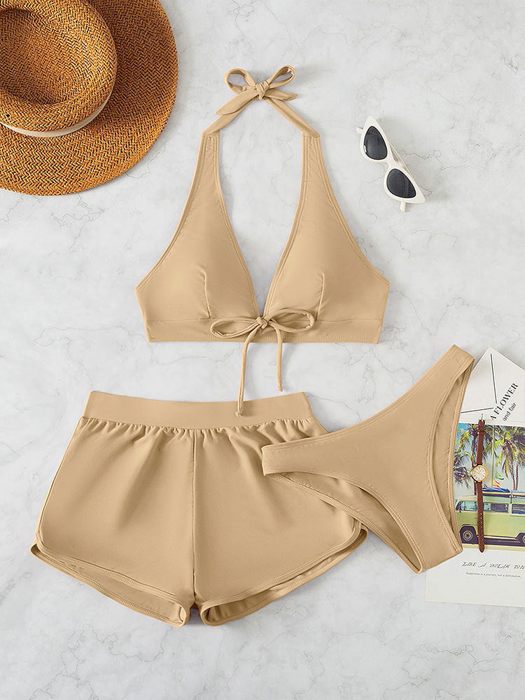 Three-piece Sexy Halter-style Two-piece Swimsuit by Ricaloux