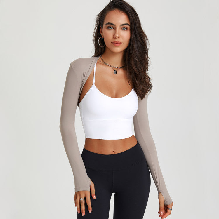 New Spring & Summer Sports Long-Sleeve Shrugs For Yoga & Dance, Solid Color Cardigan Cover-Ups For Workouts, Hide Armpit Fat Training Shirts – Premium 4 | RICALOUX