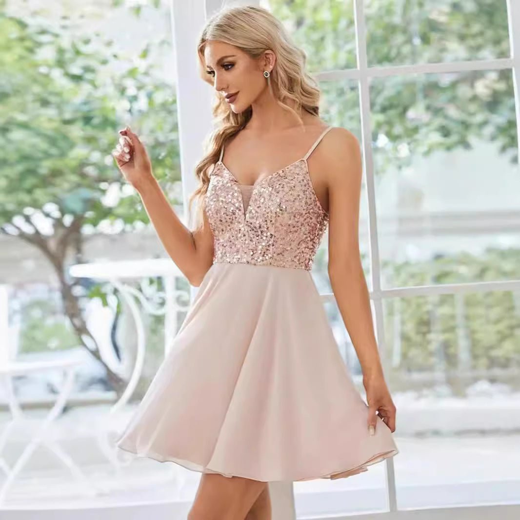 Womens Stylish Sequin Toast Dress - RICALOUX