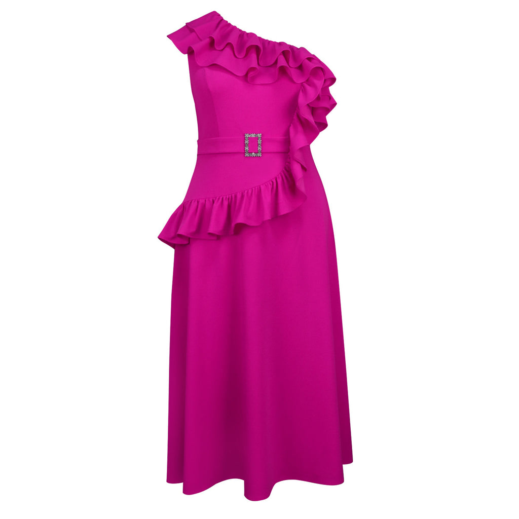 Womens One-shoulder Sleeve Evening Gown by Ricaloux