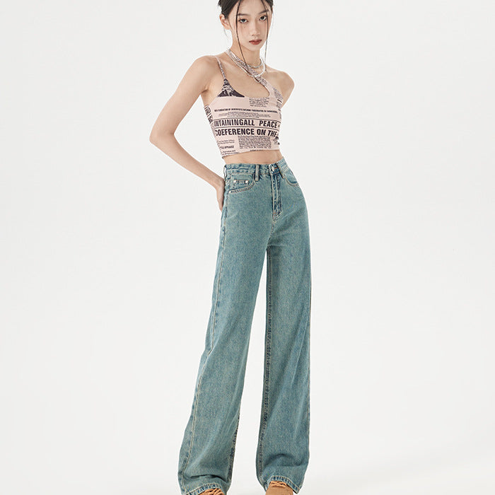 Womens Slim Straight-leg Jeans New Autumn Style by Ricaloux
