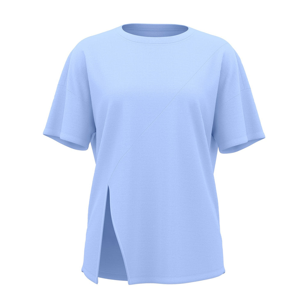 Split-front Loose-fit Short-sleeve Tunic For Yoga Running And Fitness – Premium 0 | RICALOUX