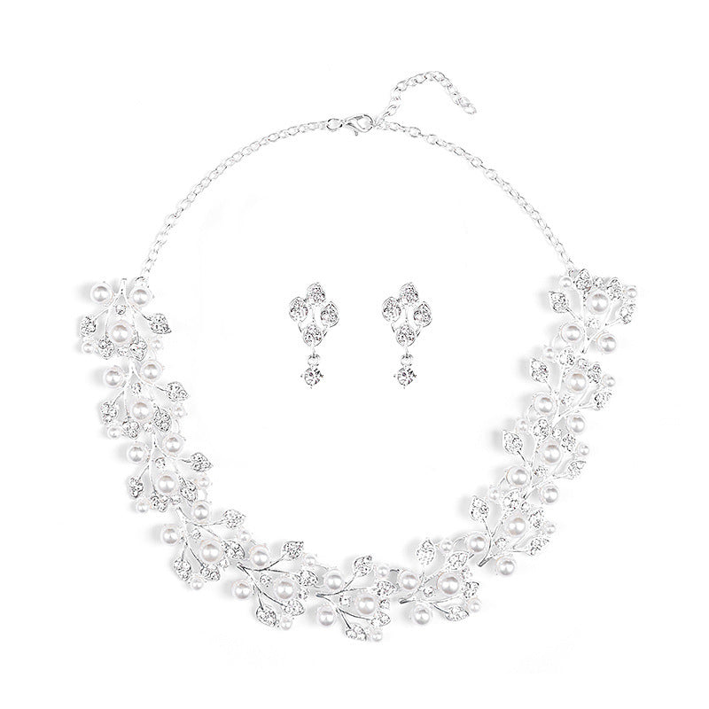 Pearl Leaf-Shaped Jewelry Set For Women by Ricaloux
