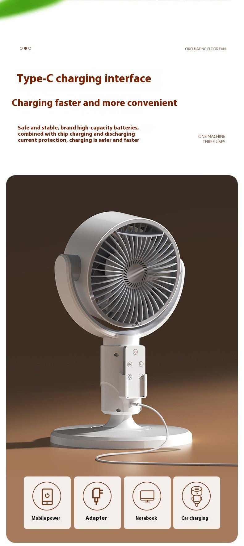 Remote Control Air Circulator Fan - 3D Oscillating Turbine Design Quiet Energy Saving Floor Standing Bladeless Cooling for Home Office Bedroom Use - RICALOUX