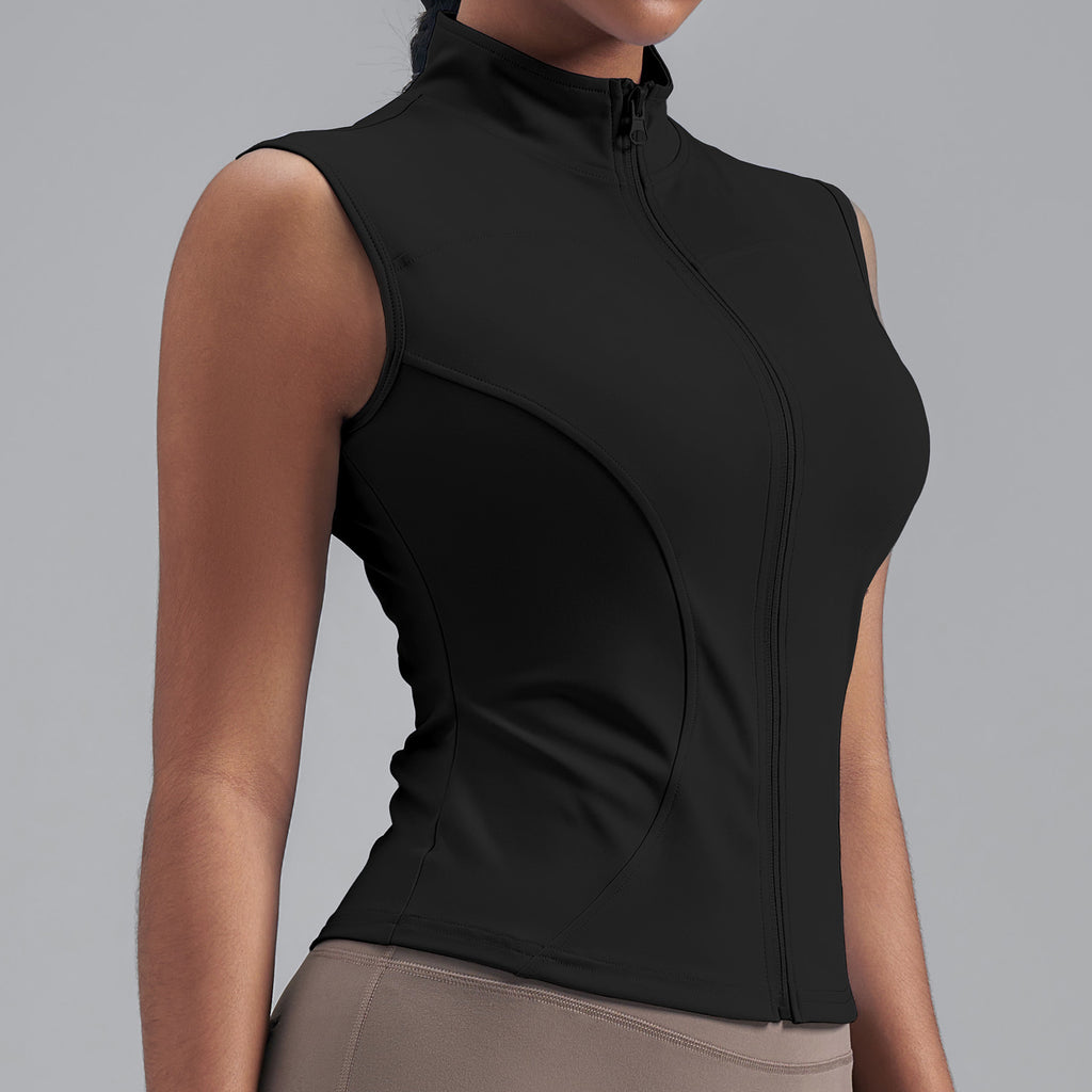 New Womens Stand-collar Sleeveless Jacket by Ricaloux