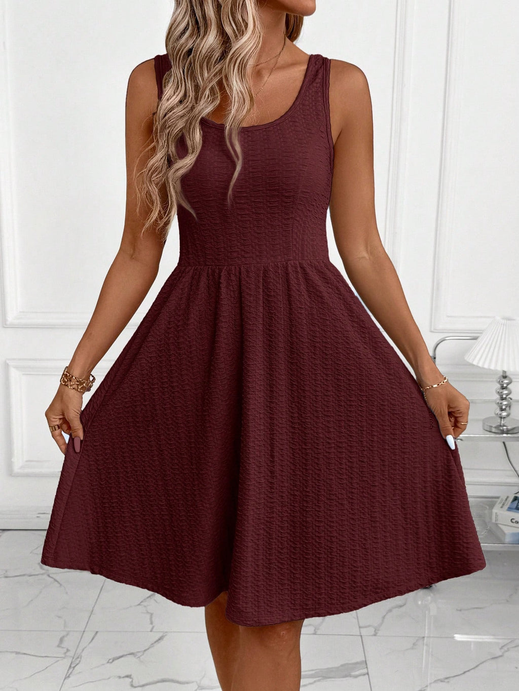Womens Fashion Sleeveless Vest Dress by Ricaloux