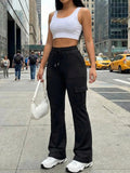 Cross-border Exclusive High-waisted Flared Pants With Drawstrings – Premium 0 | RICALOUX