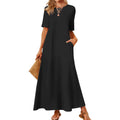 Women's Fashion Round Neck Short Sleeves Dress – Premium 0 | RICALOUX