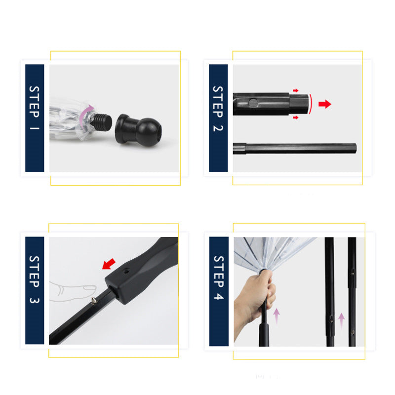 Dog's Transparent Umbrella With Traction Chain Removable Umbrella Pet Products by Ricaloux