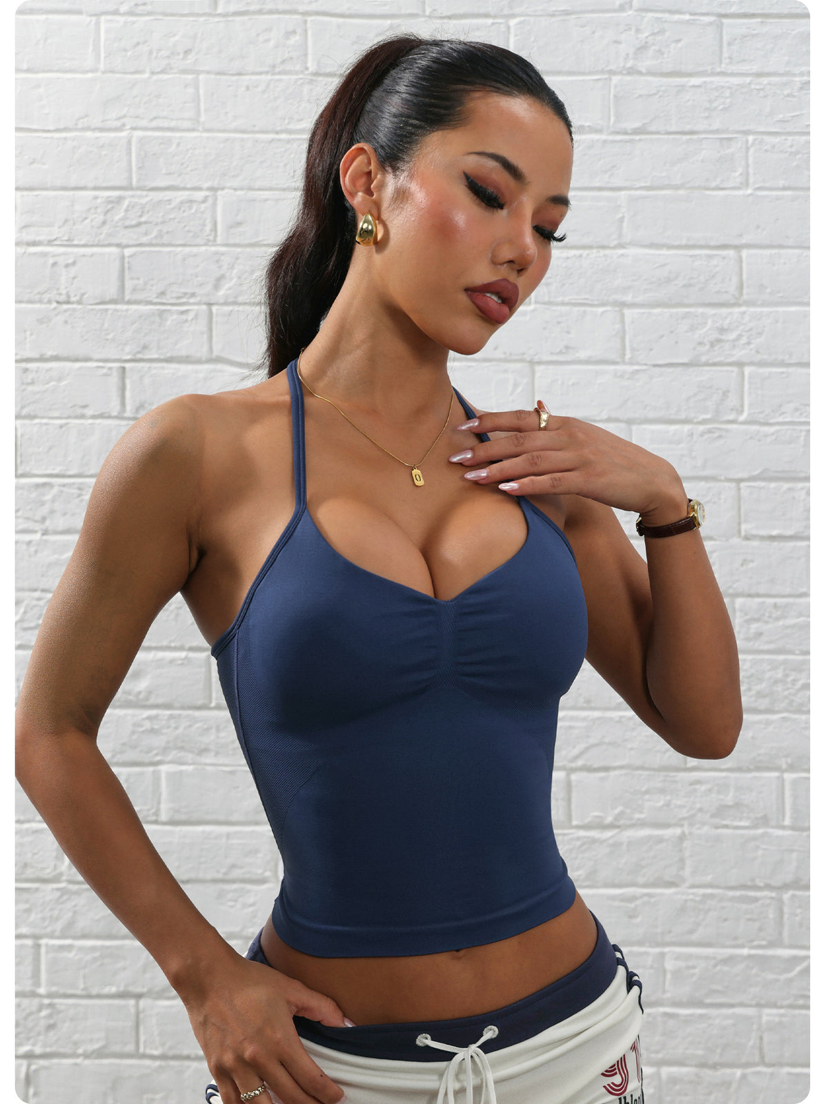 Seamless Sports Bra, Halter Camisole Top With Built-in Pads, Shockproof Gym & Yoga Outfit – Premium 4 | RICALOUX