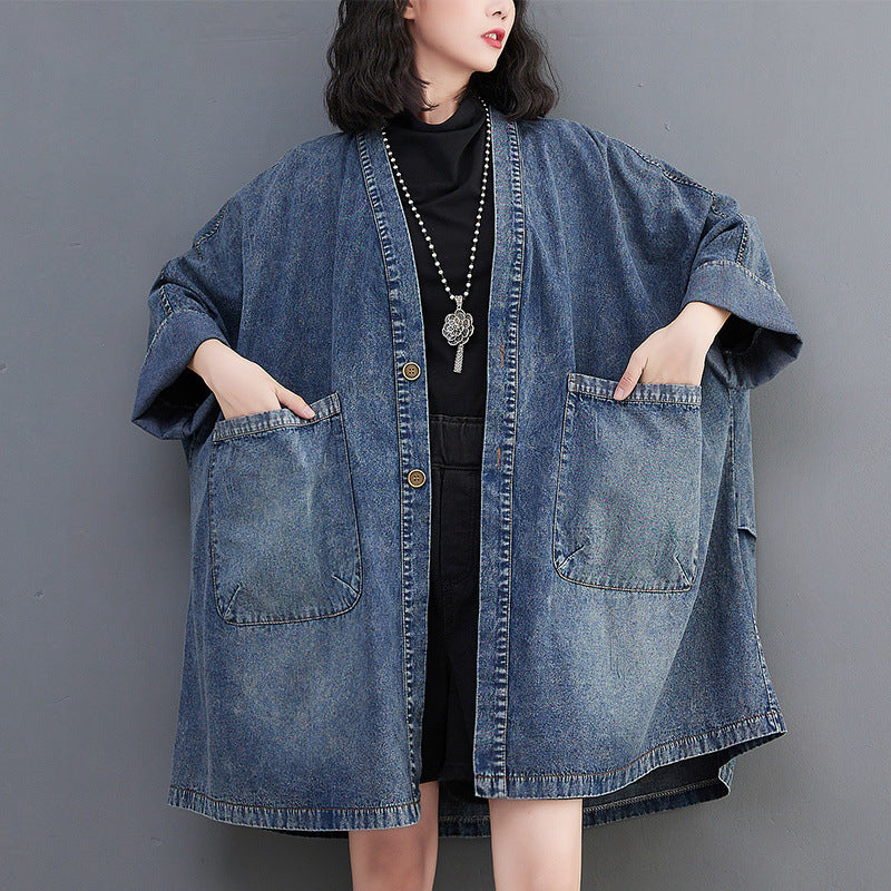Loose-fitting Oversized Mid-length Cotton Trench Coat by Ricaloux