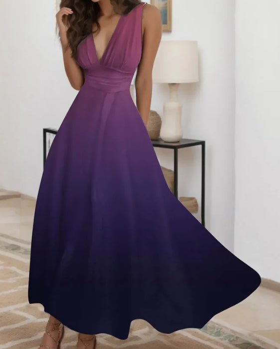 European And American V-neck Chest Wrap Dress - RICALOUX