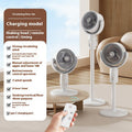 Remote Control Air Circulator Fan - 3D Oscillating Turbine Design Quiet Energy Saving Floor Standing Bladeless Cooling for Home Office Bedroom Use - RICALOUX