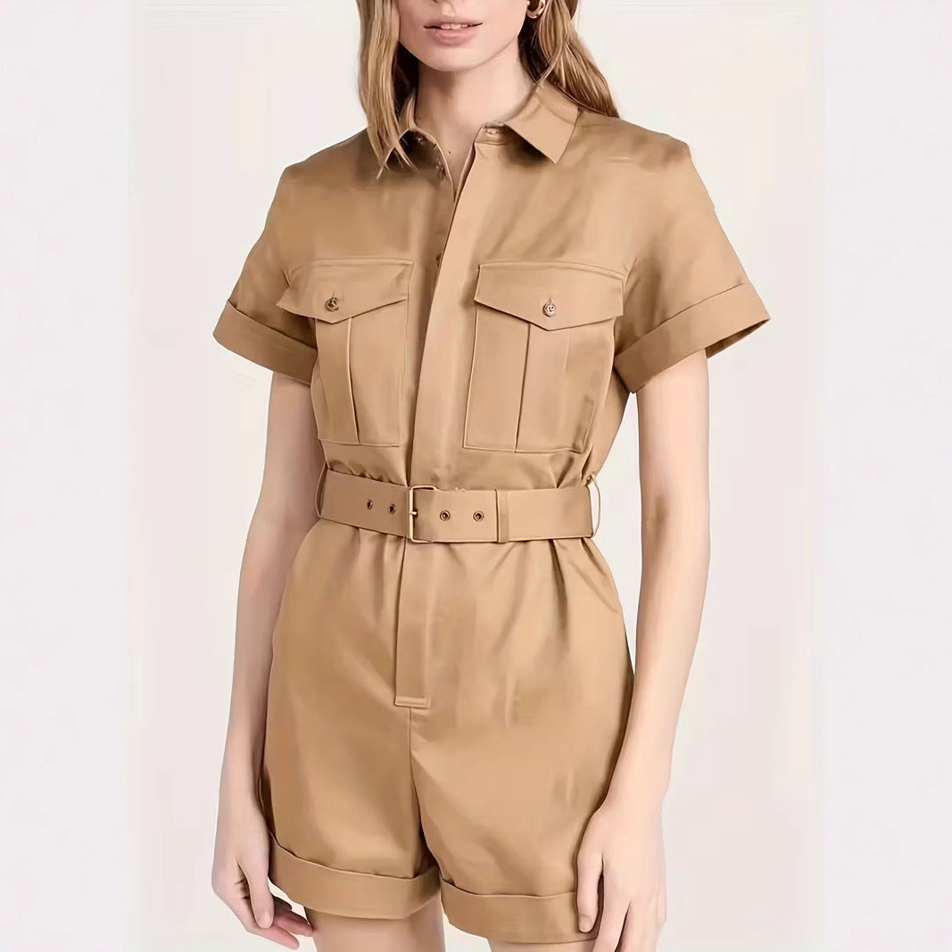 Elegant Pocketed Waistband Workwear-style Jumpsuit by Ricaloux