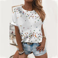 Womens Round-neck 3D-printed Short-sleeve T-shirt by Ricaloux
