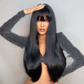 Black Straight Bangs Long Straight Hair Wig by Ricaloux